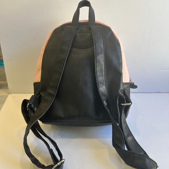 Betsey Johnson Pink Black Striped Bow Backpack Studded - Picture 4 of 7